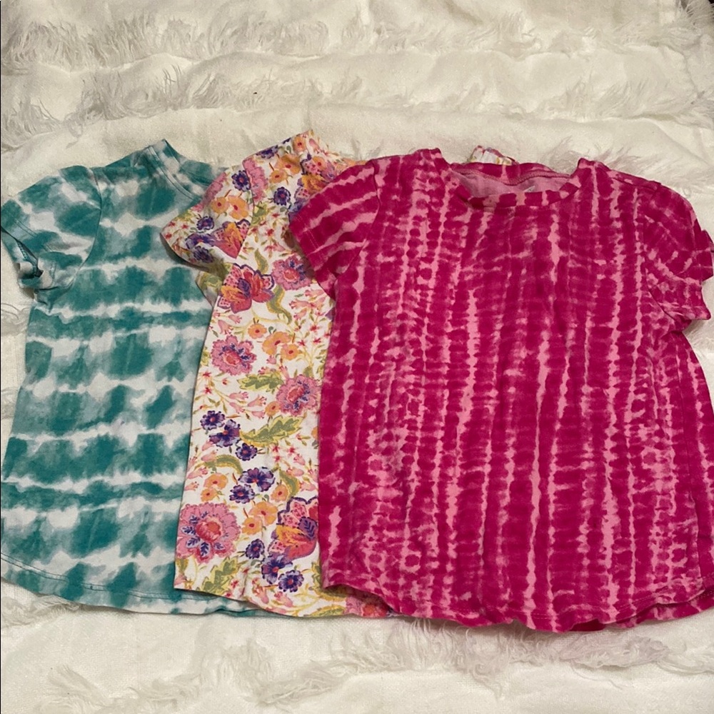 Kids Tie-Dye and Floral T-Shirts Set
